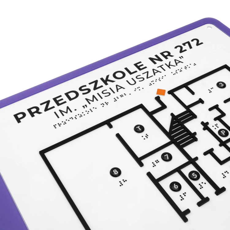 Braille plan with ADA material, 3D doming, laminate and acrylic - Size 690x450 mm - TAB680