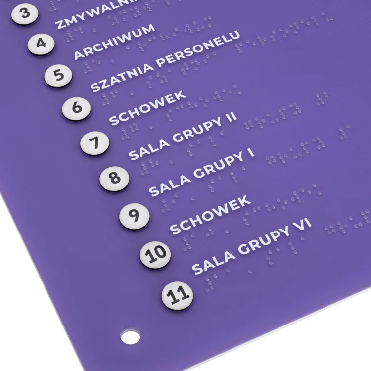 Braille plan with ADA material, 3D doming, laminate and acrylic - Size 690x450 mm - TAB680