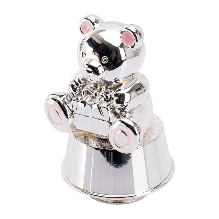 Mother-of-pearl teddy bear box - moneybox - Christening souvenir - POZ007