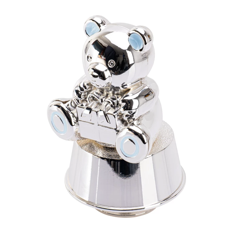 Mother-of-pearl teddy bear box - moneybox - Christening souvenir - POZ008