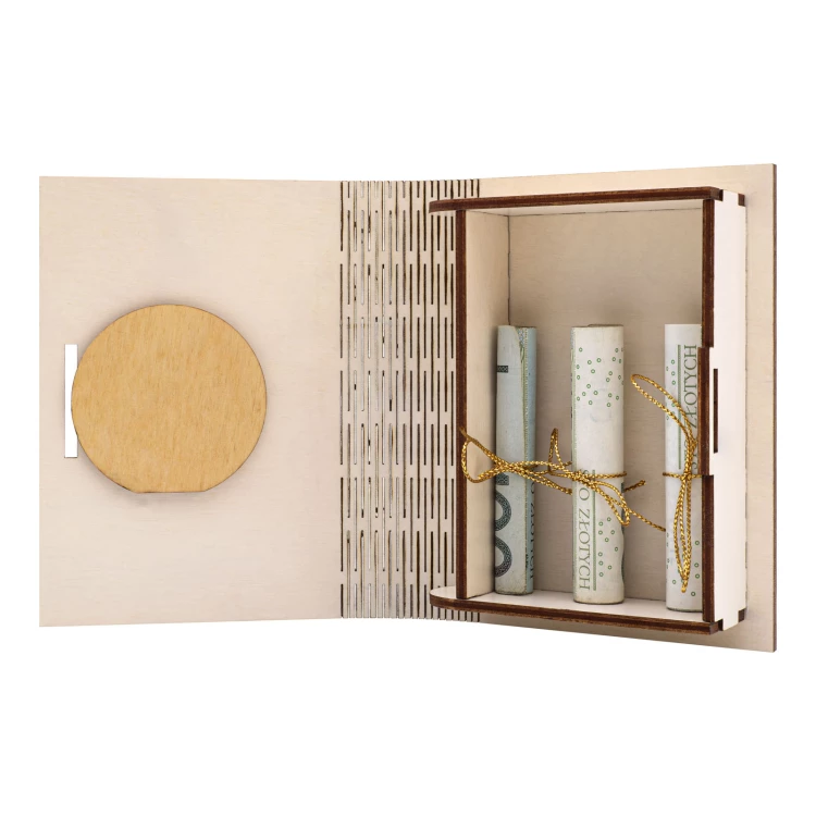 Wooden money box with your engraving - First Communion gift - SNP004
