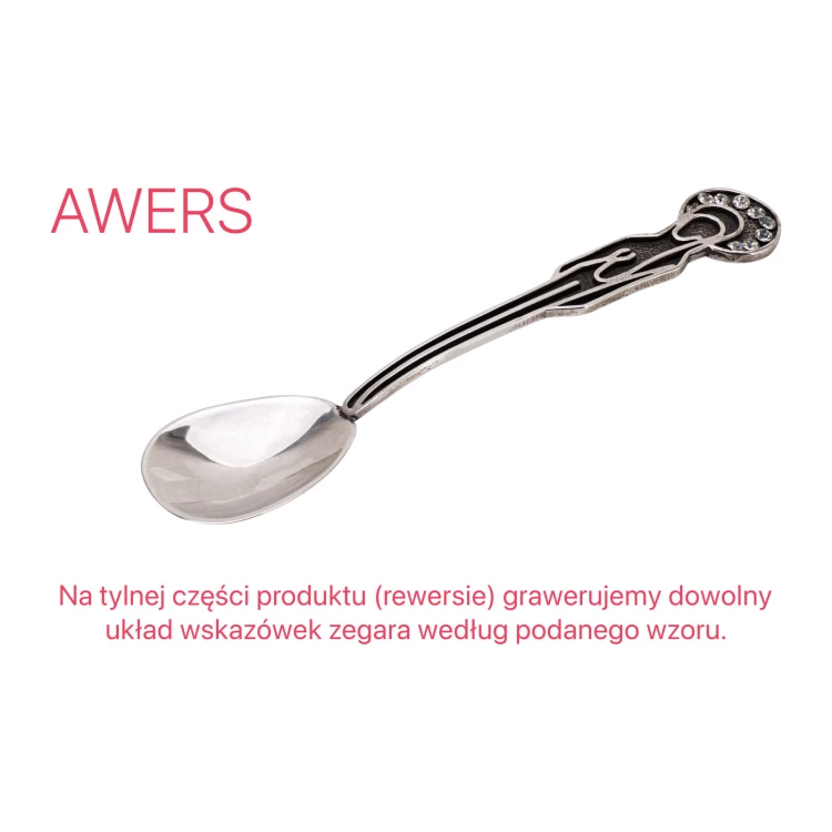 Silver teaspoon with an image of the Virgin Mary in a velour box with dedication - Christening souvenir - SRB015