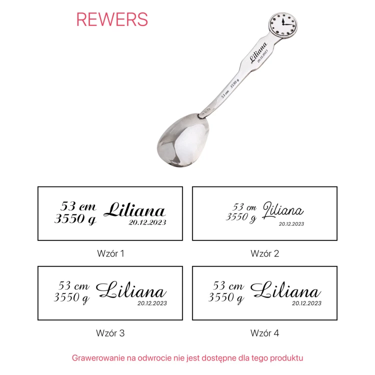 Silver teaspoon with an image of the Virgin Mary in a velour box with dedication - Christening souvenir - SRB015