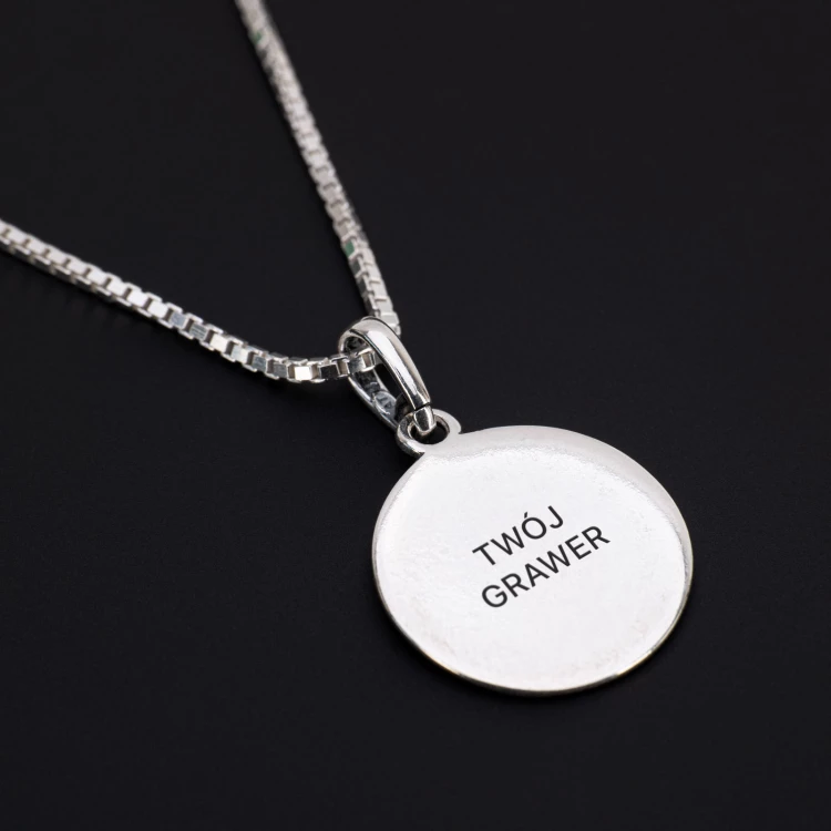 Silver compass necklace (925 sample) - wind rose - with any engraving - SRB045