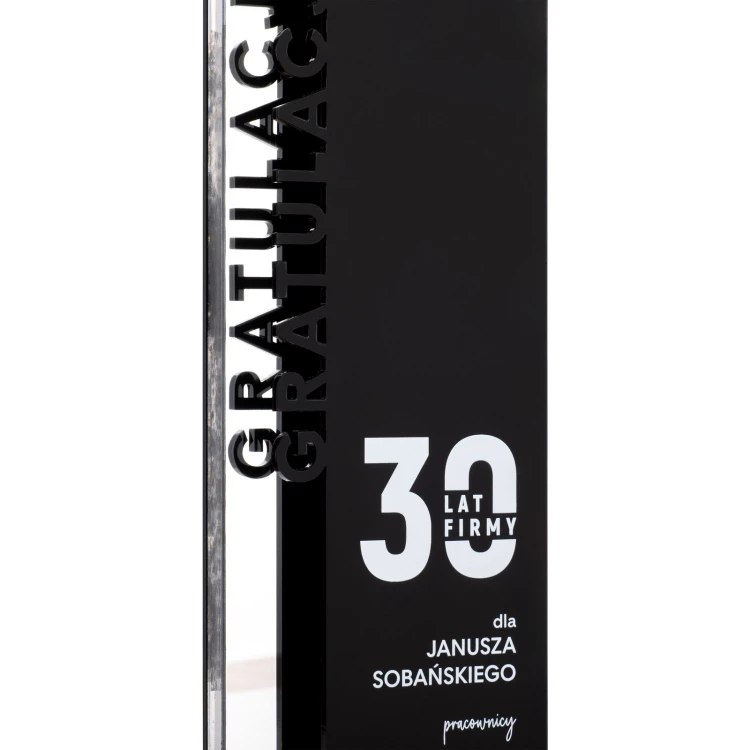 Acrylic statuette with logo for company anniversary - H 23 cm - DTA118