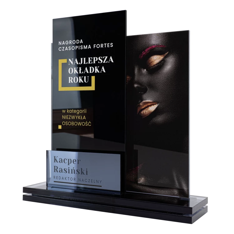 UV-printed acrylic statuette - award for exceptional achievement - height 25 cm - DTA131
