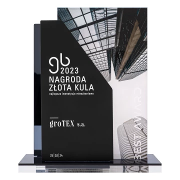 UV printed business statuette - graphite mirror acrylic - height 24 cm - DTA211