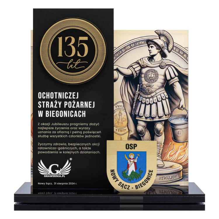 Award for TSO - UV-printed acrylic and brass statuette - height 274 mm - DTA152