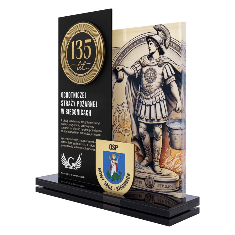 Award for TSO - UV-printed acrylic and brass statuette - height 274 mm - DTA152