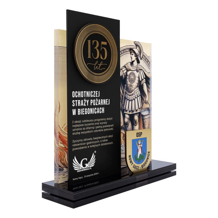 Award for TSO - UV-printed acrylic and brass statuette - height 274 mm - DTA152