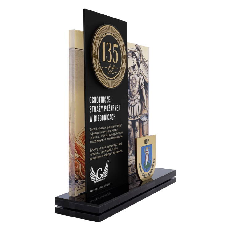 Award for TSO - UV-printed acrylic and brass statuette - height 274 mm - DTA152