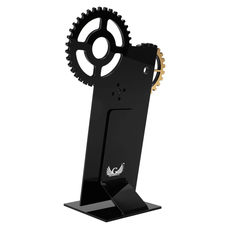 Acrylic statuette with gear wheels - laser engraving - height 24 cm - DTA154