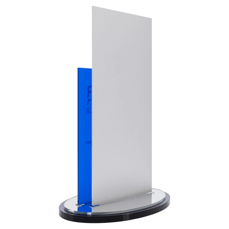 UV-printed acrylic statuette with raised logo - innovation leader - height 24.8 cm - DTA161