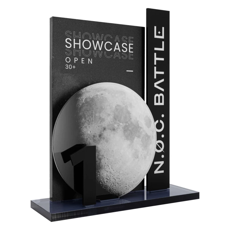 UV-printed acrylic statuette - award for exceptional achievement - height 22 cm - DTA162