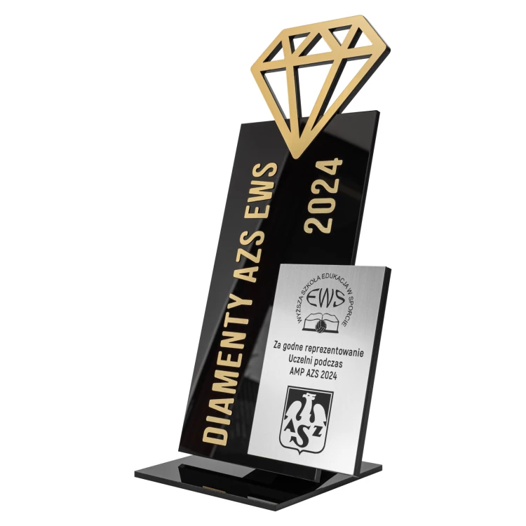 Acrylic statuette with laminate - laser engraving - height 24 cm - DTA163