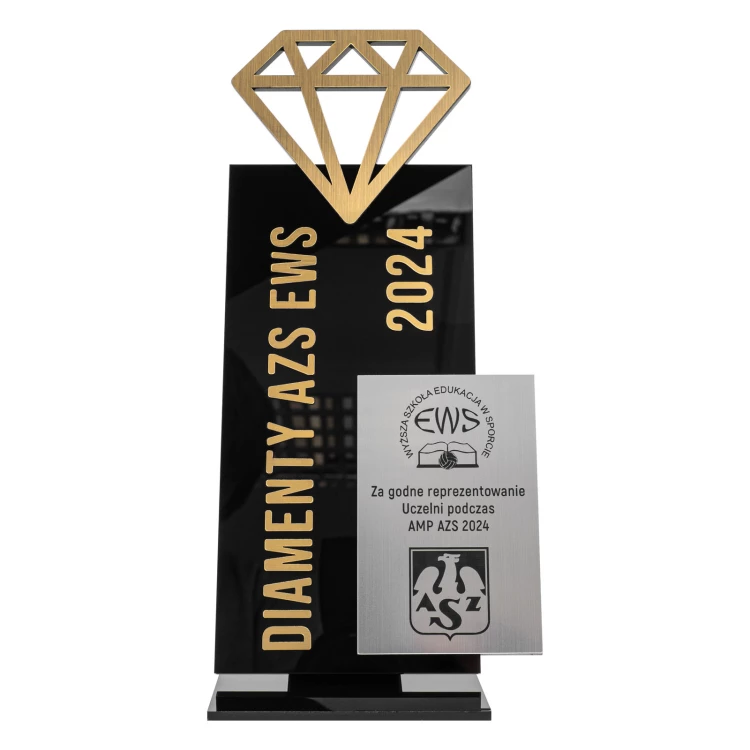 Acrylic statuette with laminate - laser engraving - height 24 cm - DTA163