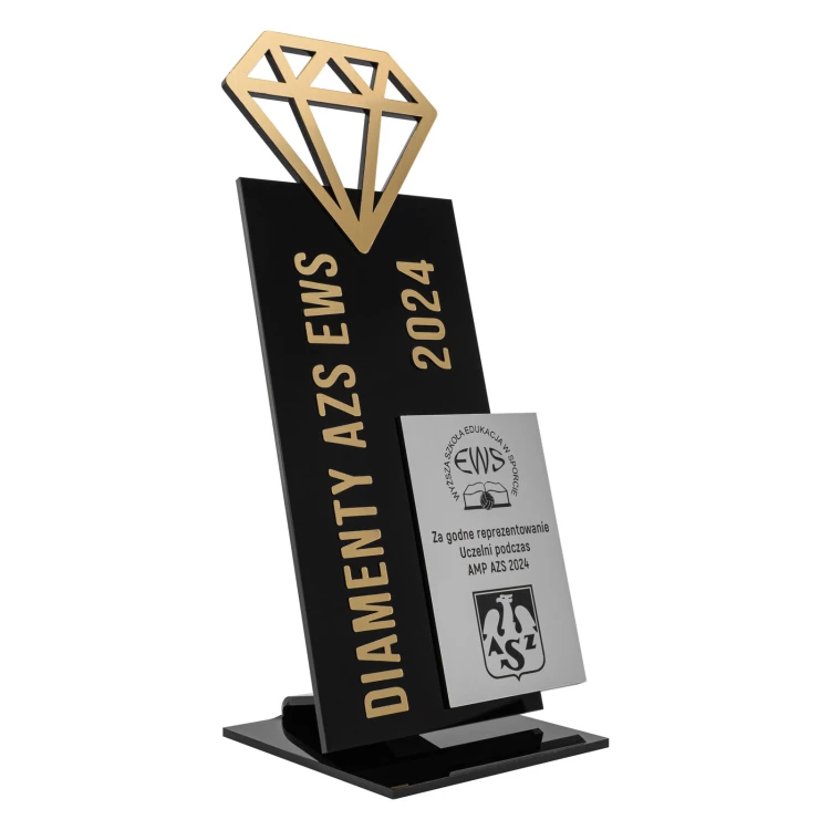 Acrylic statuette with laminate - laser engraving - height 24 cm - DTA163