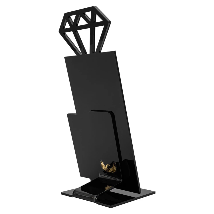 Acrylic statuette with laminate - laser engraving - height 24 cm - DTA163
