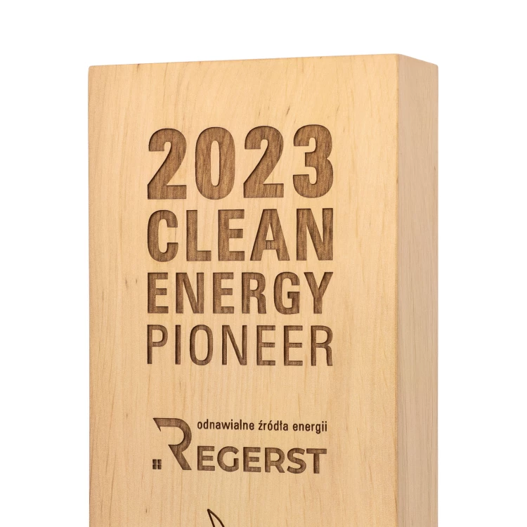 Wooden statuette with engraving - award for exceptional achievement - height 23 cm - DTA120