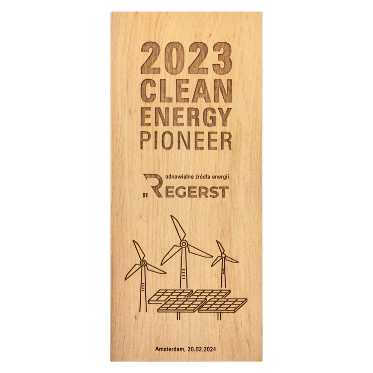 Wooden statuette with engraving - award for exceptional achievement - height 23 cm - DTA120