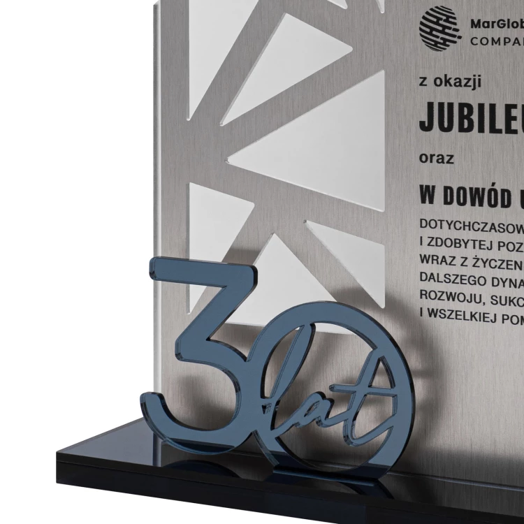 Anniversary statuette with company logo - 30th anniversary gift - height 30 cm - DTA171
