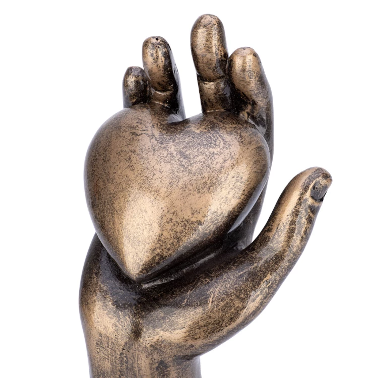 Cast statuette with engraving - good heart - height 24 cm - FOL067