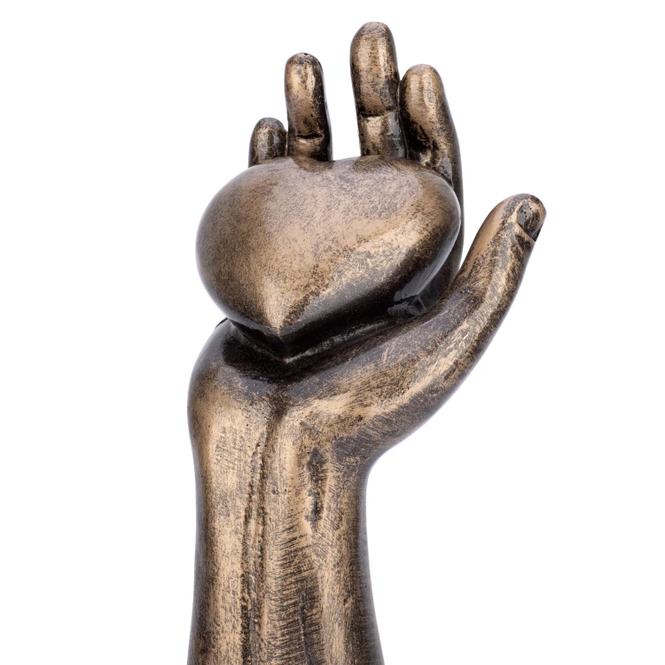 Cast statuette with engraving - good heart - height 24 cm - FOL067