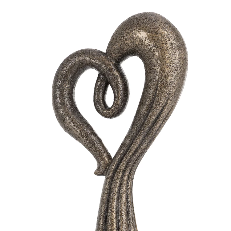 Big heart statuette - cast with engraving - H 30 cm - FOL069