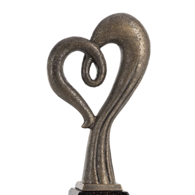 Big heart statuette - cast with engraving - H 30 cm - FOL069