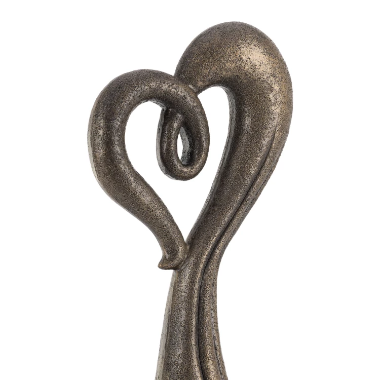 Big heart statuette - cast with engraving - H 30 cm - FOL069