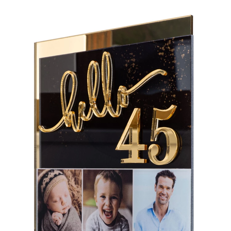 Acrylic statuette - birthday gift - gold mirror acrylic - height 23 cm - DTA147