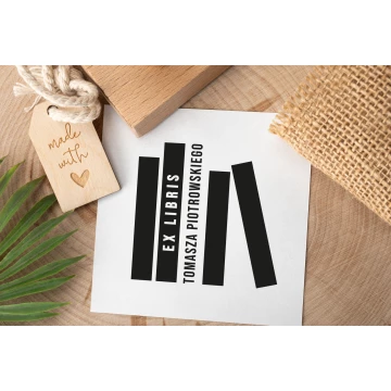 Ex Libris ink stamp - 50x50mm bite size - EX043