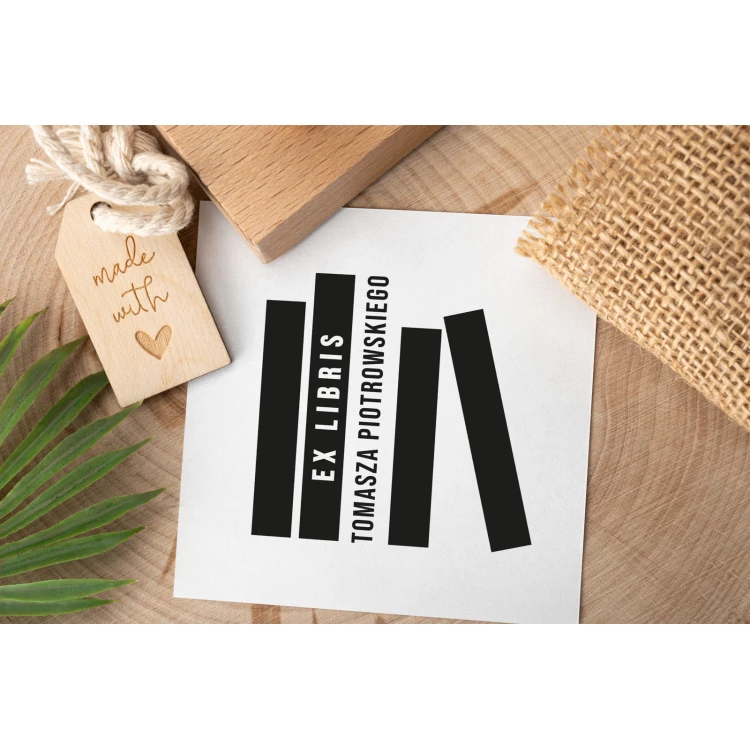 Ex Libris ink stamp - 50x50mm bite size - EX043