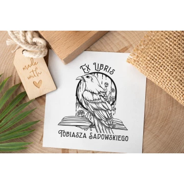 Ex Libris ink stamp - 50x50mm bite size - EX044
