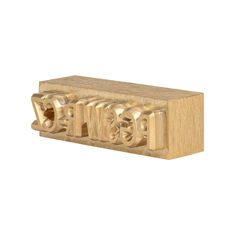 Brass stamp for hot stamping of logos - die dimensions: 36x12mm - CNC113
