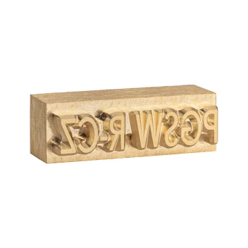Brass stamp for hot stamping of logos - die dimensions: 36x12mm - CNC113