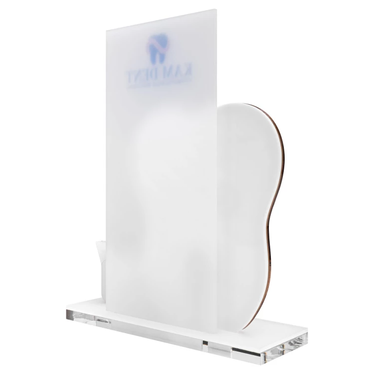 Acrylic stand with QR code and space for business cards - size 22 cm - ST088