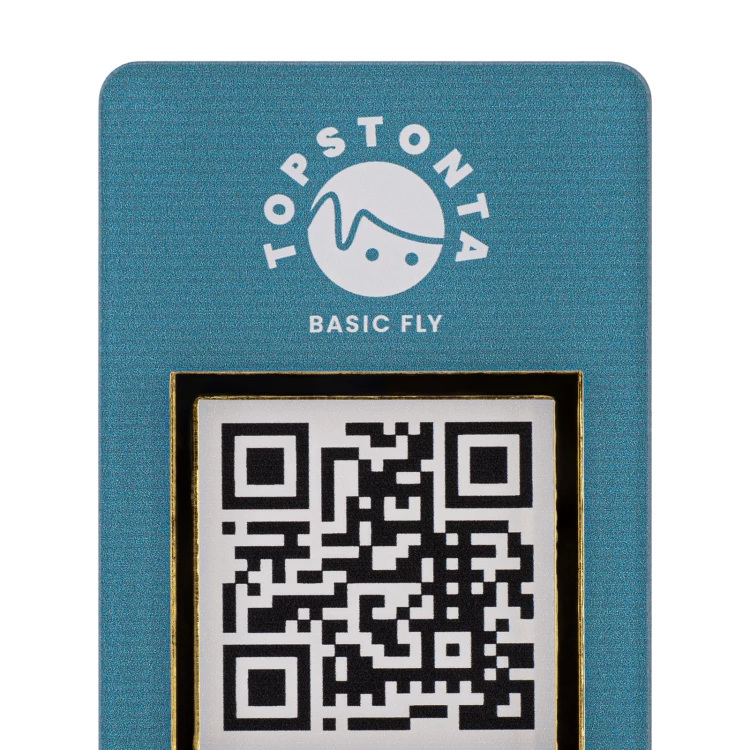Information stand with QR code - transparent acrylic with UV print - dimensions 55x95mm - ST062