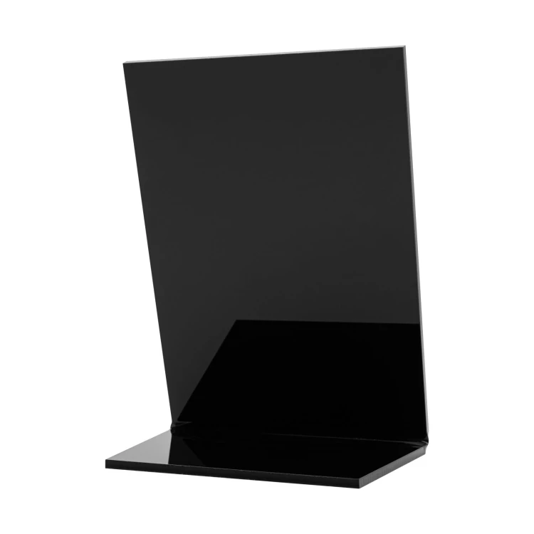 Menu stand with QR code - black acrylic with UV print - dimensions 100x150mm - ST069