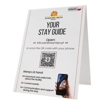 Stojak informacyjny z dwustronnym nadrukiem UV (format A4 lub A5) - ST083