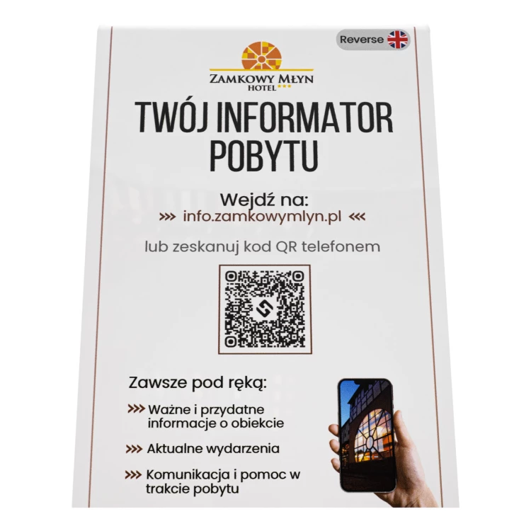 Stojak informacyjny z dwustronnym nadrukiem UV (format A4 lub A5) - ST083