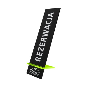 Reservation stand - acrylic black matt - dimensions 50x200mm - ST071