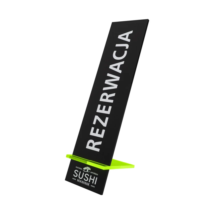 Reservation stand - acrylic black matt - dimensions 50x200mm - ST071