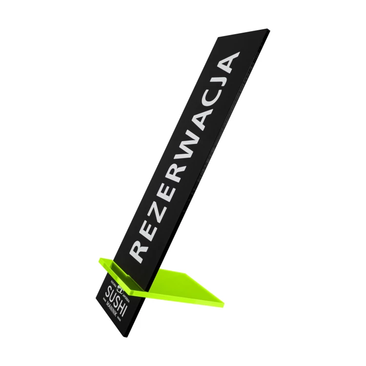 Reservation stand - acrylic black matt - dimensions 50x200mm - ST071