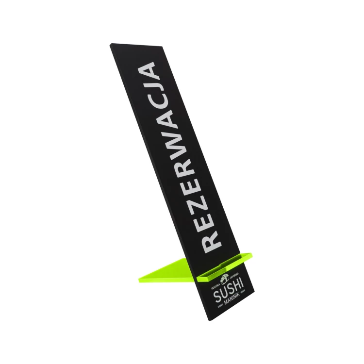 Reservation stand - acrylic black matt - dimensions 50x200mm - ST071