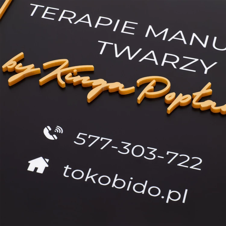 Company sign with raised logo - black laminate with white engraving - size 297x210mm - SZ182