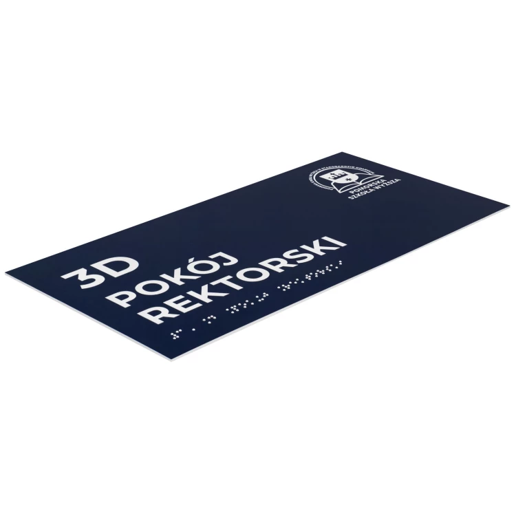 Braille door plaque for the blind - size 300x150mm - TAB700