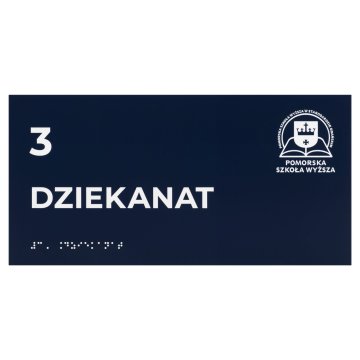 Braille door plaque for the blind - size 300x150mm - TAB701