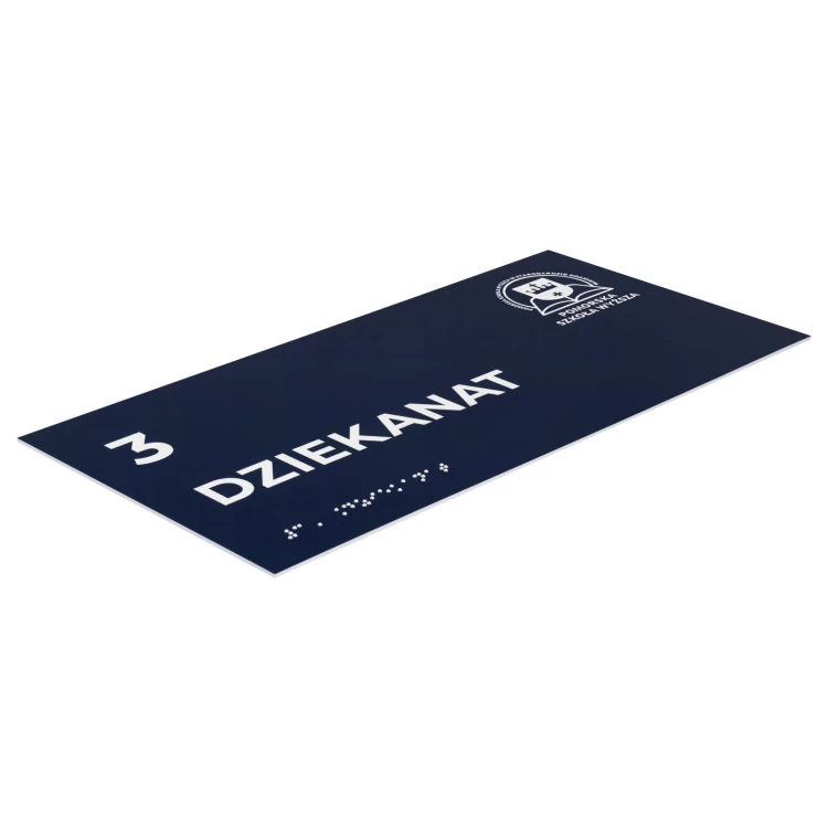 Braille door plaque for the blind - size 300x150mm - TAB701