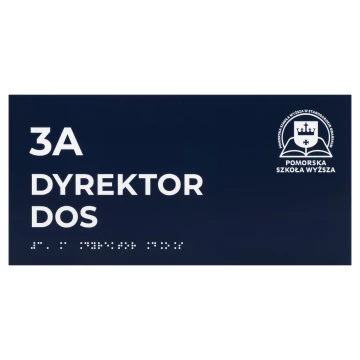 Braille door plaque for the blind - size 300x150mm - TAB702